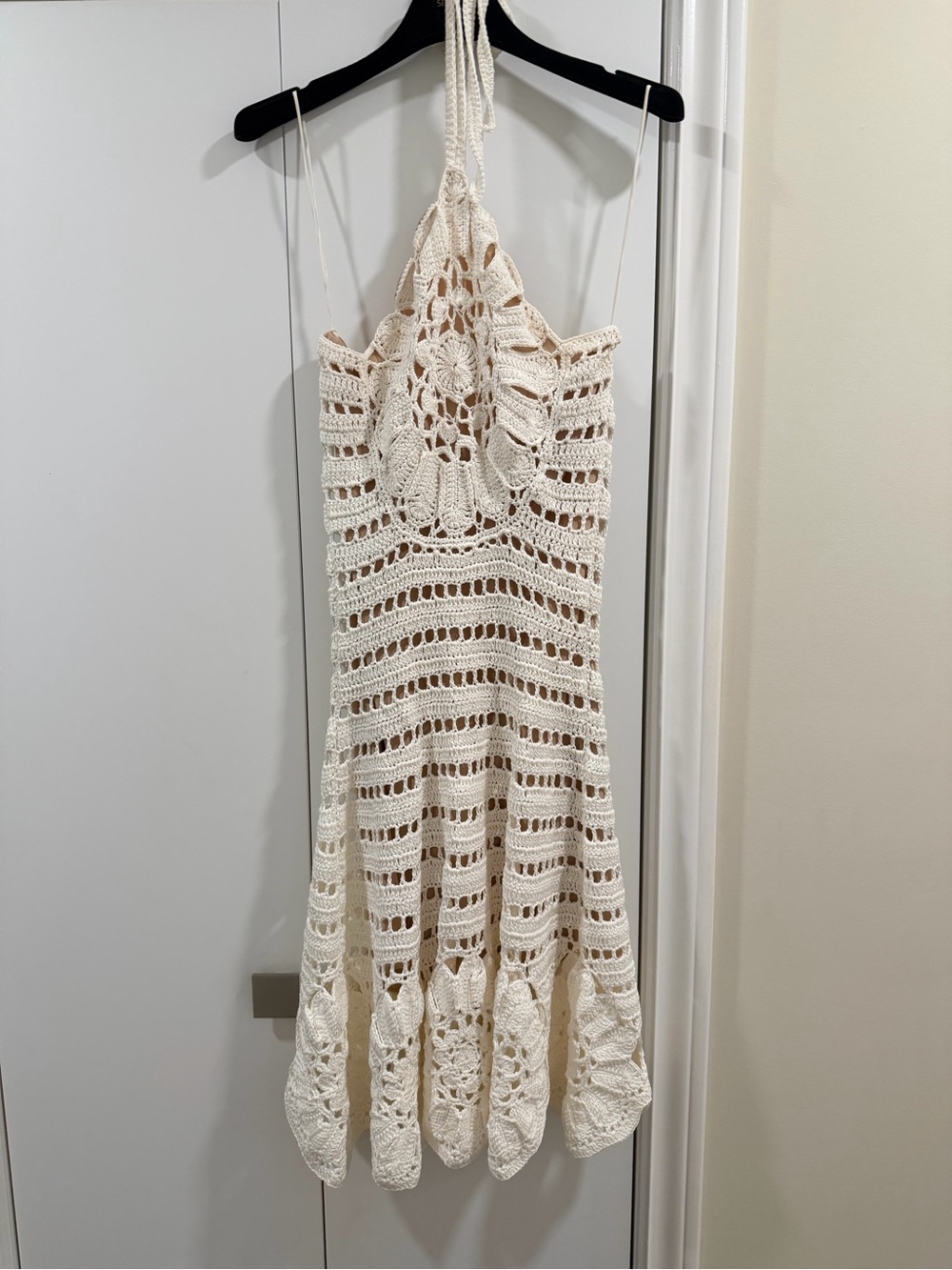 Oscar de la Renta Nude Crochet-Trim Dress - Picture 3 of 9